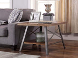 Weathered Oak and Sandy Black End Table with Shelf B062P189220