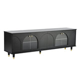ON-TREND Contemporary TV Stand Adjustable Shelves for TVs Up to 78'', Stylish Media Console WF325998AAB