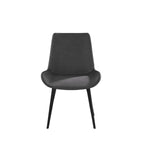 ZUN Modern Dining Chair Living Room Black Metal Leg Dining Chair-Grey-2pcs/ctn W153565882