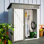 ZUN 5 X 3 Ft Outdoor Storage Shed, Galvanized Metal Garden Shed With Lockable Doors, Tool Storage Shed W1212110294