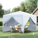 ZUN Outdoor 10x 10Ft Pop Up Gazebo Canopy Tent with Removable Sidewall with Zipper,2pcs Sidewall with W419P147532