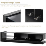 ZUN TV Stand with Two Media Storage Cabinets Modern High Gloss Entertainment Center for 75 Inch TV, 33149834