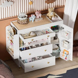 Changing Table Modern Dresser with Wide Table Top, 3Drawers, White Drawer Dresser W3393P315819