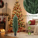 2PCS Set 4FT Artificial Plant Faux Pine Cypress Natural Plastic Faux Plant Christmas Indoor Outdoor 10305113