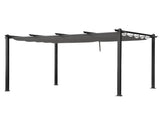 143.1" x 101.4" Retractable Canopy Metal Pergola, Heavy Duty Powder Coated Iron Frame Patio Pergola 55945350