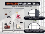 2-Pack 24"x67" Commercial Grid Wall Display with T-Base Stand - Double-Sided Wire Panel System for 74791773