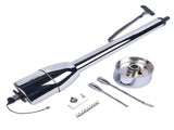 28" Chrome Tilt Street Rod Floor Shift Steering Column with Wheel Adapter No Key 53388355