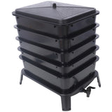 5-Layer Worm Compost Bin, 50L Worm Composter, Easy Setup Inclusive Worm Farm Kit for Recycling Food 52130043
