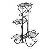 ZUN 4 Potted Square Flower Metal Shelves Plant Pot Stand Decoration for Indoor Outdoor Garden Black 34517195