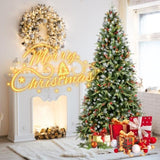 Artificial 6ft Green LED-lit Christmas Tree with 1593PE/PVC Mixed Branch Tips,Red fruit and Pine 42320645