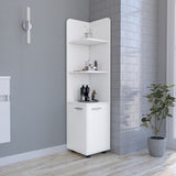 Malibu Freestanding Linen Cabinet, 2-Doors, Open Shelves -White B20092128
