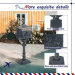 ZUN Mailbox Cast Aluminum Black Mail Box Postal Box Security Heavy Duty New W2505P151718