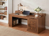 55" Farmhouse Office with Storage Cabinet & Charging Station, Barn Door Design Computer Writing 61456620