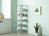 Concise 6 Layers Carbon Steel & PP Storage Rack Silver Gray 23771144