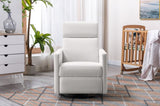 ZUN Modern Upholstered Rocker Nursery Chair Plush Seating Glider Swivel Recliner Chair, Beige PP297876AAA