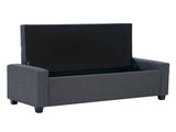 48" Storage Bedroom Bench for End of Bed, Faux Linen Upholstered Storage Ottoman with Arms for 62103728