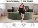 Round Sofa Bed with Memory Foam Sectional Couches for Living Room, Cloud Couch with three pillows, W3224P444283