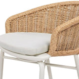 Santorini 28" Wicker Back Outdoor Bar Stool, Set of 2, Wheat Beige Axroma Olefin B2719P308009