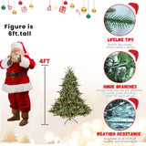 Artificial 4ft Green Christmas Tree with 673 PE/PVC Mixed Branch Tips, 150L warm white led, memory 91482270