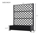 Metal Raised Garden Bed with Wheels and Trellis,73"x47"x16" Planter Box for Climbing Plants, 50711084