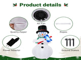 Shaking Snowman Inflatable 5.6ft, 190D Polyester Christmas Yard Decor with 3 LED Lights, US Plug 12V 78981445