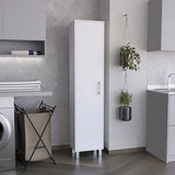 Laska 70" Tall Storage Cabinet Broom Closet with Broom Hangers,and Four Shelves White B070P214554
