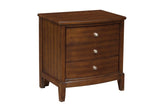 Dark Cherry Finish 1pc Nightstand of 3x Drawers Satin Nickel Tone Knobs Transitional Style Bedroom B01162463