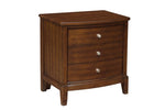 ZUN Dark Cherry Finish 1pc Nightstand of 3x Drawers Satin Nickel Tone Knobs Transitional Style Bedroom B01162463