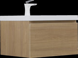 24'' Floating Bathroom Vanity with Sink, Wall-Mounted Striped Storage Cabinet with Soft-Close Drawer W1573P265193
