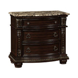 Formal Traditional 1pc Nightstand Only Brown Cherry Solid wood 3-Drawers Bedroom Furniture Genuine B011P251255