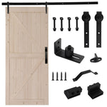 ZUN 42 in. x 84 in. Unfinished Sliding Barn Door with 7FT Barn Door Hardware Kit & Handle ,K Frame,Solid 01587012