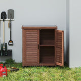 Potting Bench with Storage Cabinet and Metal Table Top for Outdoor Patio, Garden Furniture Wood 32240140