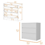 ZUN White 3-Drawer Dresser B062P175075