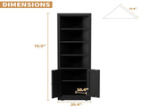 71" Tall Corner Storage Cabinet with 2 Doors, 5-Tier Metal Cabinet with Adjustable Shelves, T2398P504065
