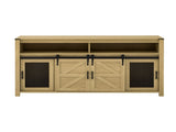 U_STYLE 59.3''Sideboard with Sliding Barn Door and Mesh Panels,Farmhouse Buffet with Open N711P347388O