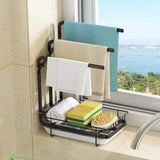 ZUN Kitchen sink sponge holder with drainage tray, kitchen sink storage container sponge brush soap tray 33223747