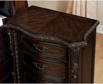 ZUN Formal Traditional 1pc Nightstand Only Brown Cherry Solid wood 3-Drawers Intricate Accents Glides B011139600