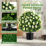 2 Pack Lifelike Artificial Potted Plants - White 68459043