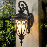 1-pack Classic Outdoor Wall Lantern, Black Vintage Wall Sconce with Bubble Glass, Weatherproof W1340P239408