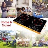 7000W Double Burner Electric Cooktop 110V, 2x3500W Rapid Heating Hot Plate with 4 Preset Modes 10341766