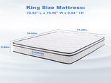 10 Inch King Size Medium Firm Mattress, Memory Foam with Pocket Springs for Back Pain Relief & W2699P399181