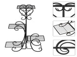 4 Potted Square Flower Metal Shelves Plant Pot Stand Decoration for Indoor Outdoor Garden Black 34517195