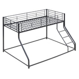 Metal Floor Bunk Bed, Twin XL over Queen, Black MF309470AAB