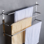 ZUN 304 Stainless Steel Hand Polishing Finished Three Stagger Layers Towel Bars Towel Rack Wall Mounted 18037980