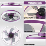 ZUN Ceiling Fans with Lights Dimmable LED Embedded installation of thin modern ceiling fans W1340120485