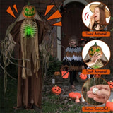 6ft Halloween Animatronic Ghost Pumpkin - Light-Up Design, Sound Touch Activated, Spooky Movements 37474877
