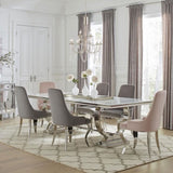 Grey and Chrome Upholstered Back Dining Chairs B062P145616