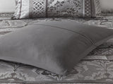 7 Piece Jacquard Comforter Set Grey Cal King B03597024