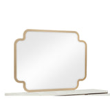 Lexington Modern Bedroom Mirror in Beige with Sculpted Frame and Gold Accents B009P450612