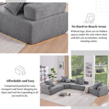 Loveseat Frame for Oversized Modular U Shaped Sectional Sofa,Luxury Boucle Floor N723P167175